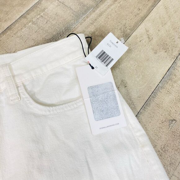7 For All Mankind Women's White Boot Cut Jeans - Picture 8 of 15